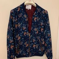 Bomber bleu fleuri Zara Taille S, veste, blazer 
