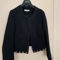 Mini veste noir courte Sandro T 40, idÃ©al cadeau NoÃ«l, veste mariage Ã  clous, blazer 