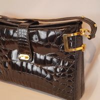 Sac vintage en véritable peau de crocodile