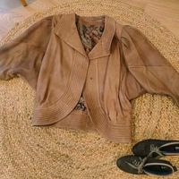 Authentique veste en cuir vintage oversize  