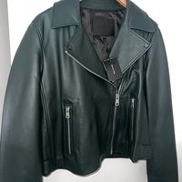 Veste style motard en cuir nappa 