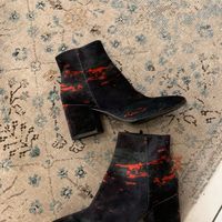Bottines velours - Ankle boots Velours, rouge vert bleu Bruno Premi T41 parfait pour les fetes