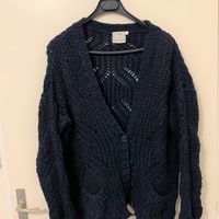 Cardigan Zara grosse maille bleu marine Taille M