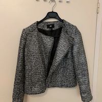 Veste perfecto hiver tweed argentée H&M Taille 36 très bon état 