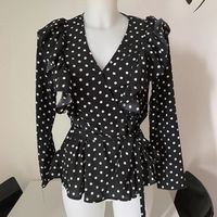 🫧Blouse noir petit pois 