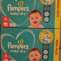 2 cartons de 90 couches Pampers Baby Dry Taille 4