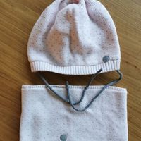 Cache cou et bonnet bébé fille polaire parfait état 