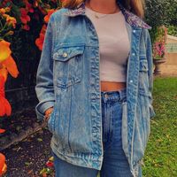 Veste en jean Oversize papillons 