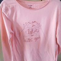 T-shirt longue manche rose pale 