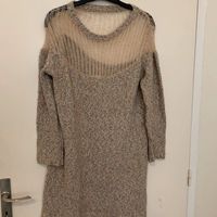 Robe pull d'hiver sexy manches longues beige Taille M,