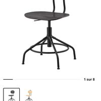 Chaise bureau bois noir Ikea 