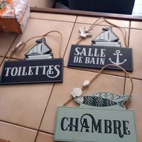 Lot de 3 plaques décoratives en bois 