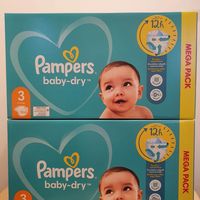 2 cartons de 104 couches Pampers Baby Dry Taille 3