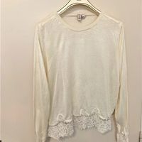 Pull fin blanc dentelle H&M Taille XL